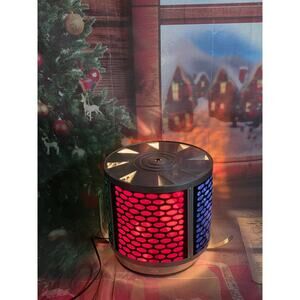 Vtg EVERGLEAM REVOLVING Aluminum Xmas Tree Stand Turbo 4 Color Project Wheel MCM